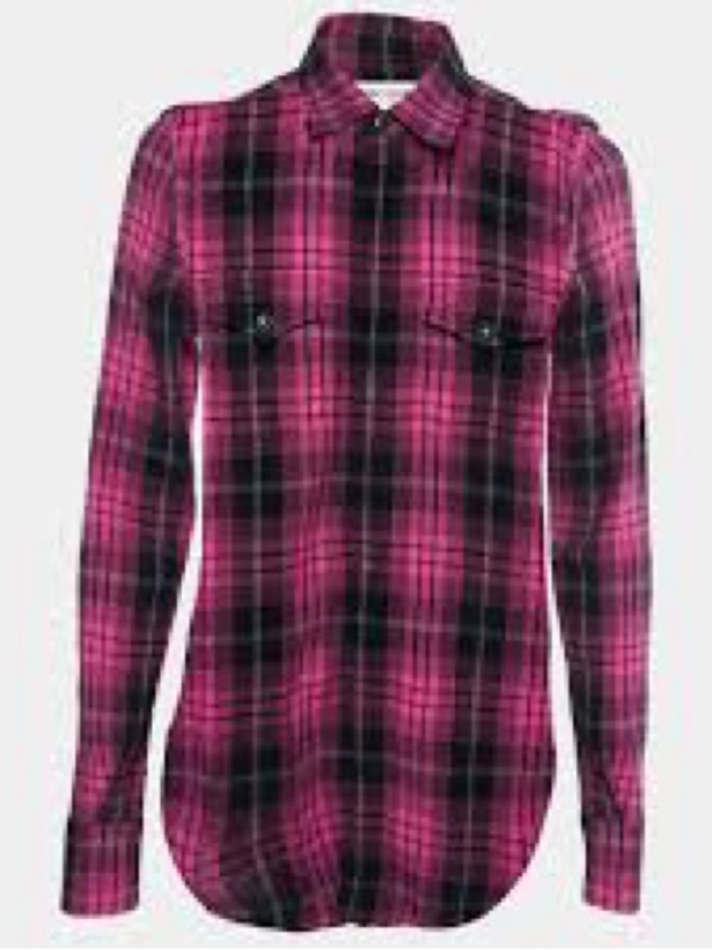 Saint Laurent Red and Black Plaid Button-Down Shirt